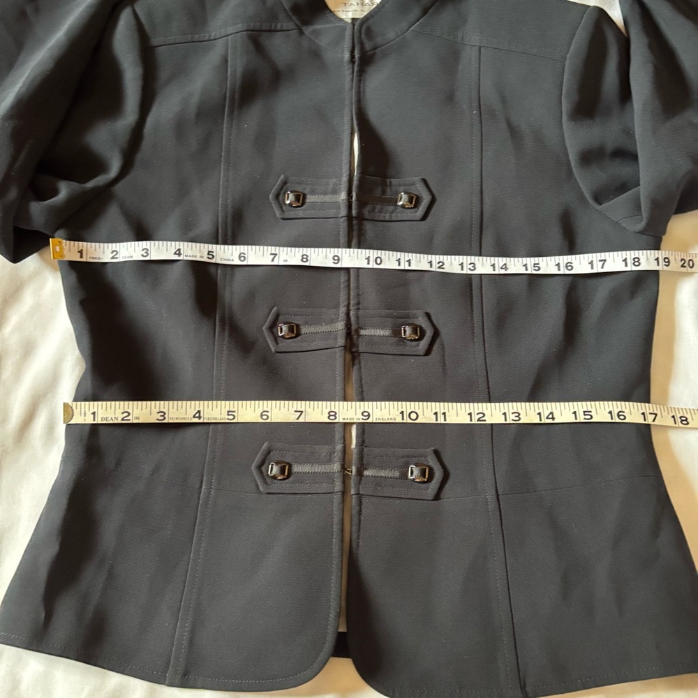 Tahari ASL Black Military Style Jacket Blazer Size 8 - Picture 5 of 7